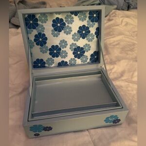 Roxy Jewelry Box with Blue Accents Retro